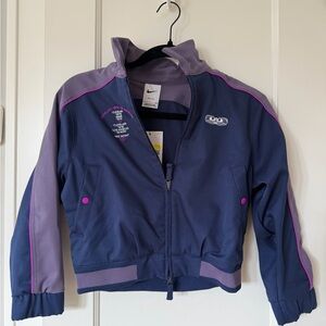 Nike Kids’ LeBron James Dri-Fit Oversized Track Jacket in Midnight Navy/Purple